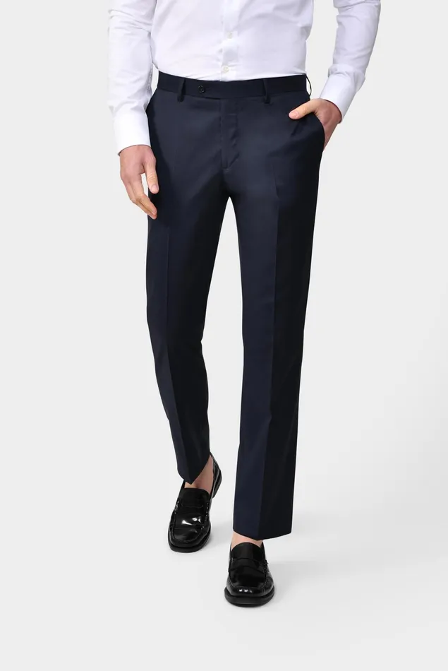 Van Laack Jeans and Pants Men Pants Made Of Merino Wool Blue