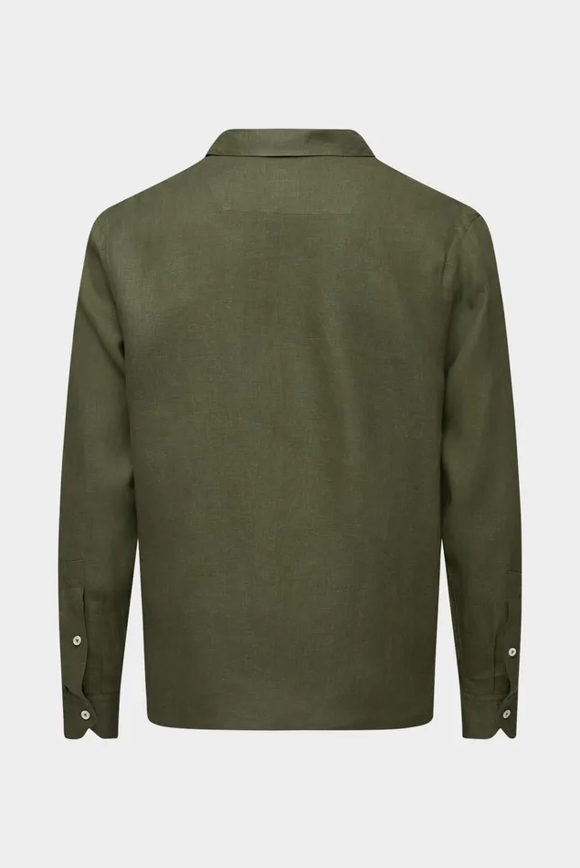 Van Laack Linen Shirts Men Linen Longsleeve Bowlingshirt Shirt Green Van Laack Linen Shirts Men Linen Longsleeve Bowlingshirt Shirt Green