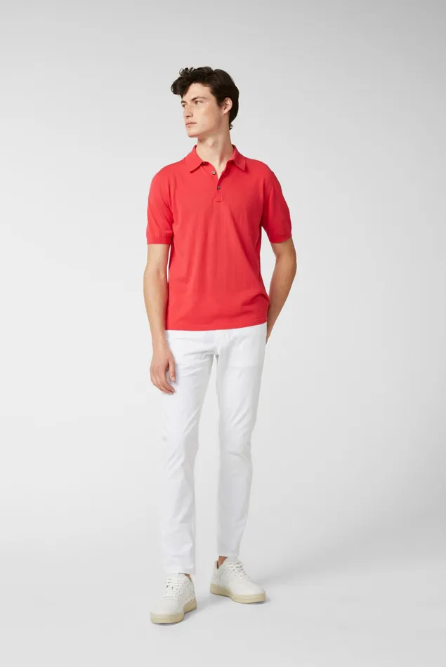 Van Laack Poloshirts Men Knitted Air Cotton PoloShirt Red Van Laack Poloshirts Men Knitted Air Cotton PoloShirt Red