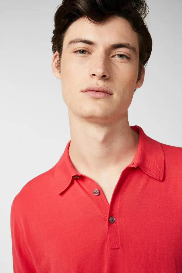 Van Laack Poloshirts Men Knitted Air Cotton PoloShirt Red Van Laack Poloshirts Men Knitted Air Cotton PoloShirt Red
