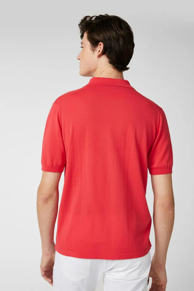 Van Laack Poloshirts Men Knitted Air Cotton PoloShirt Red Van Laack Poloshirts Men Knitted Air Cotton PoloShirt Red