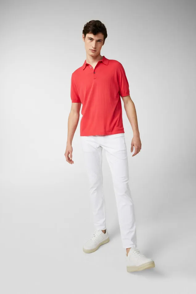 Van Laack Poloshirts Men Knitted Air Cotton PoloShirt Red Van Laack Poloshirts Men Knitted Air Cotton PoloShirt Red