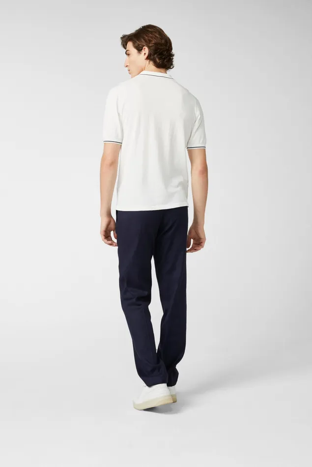 Van Laack Poloshirts Men Knitted VNeck Polo Shirt Made Of Air Cotton Offwhite Van Laack Poloshirts Men Knitted VNeck Polo Shirt Made Of Air Cotton Offwhite