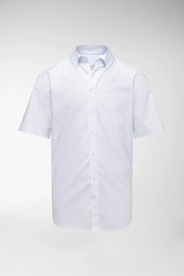 Van Laack Short Sleeve Shirts Men Short Sleeved Shirt Comfort Fit Blue