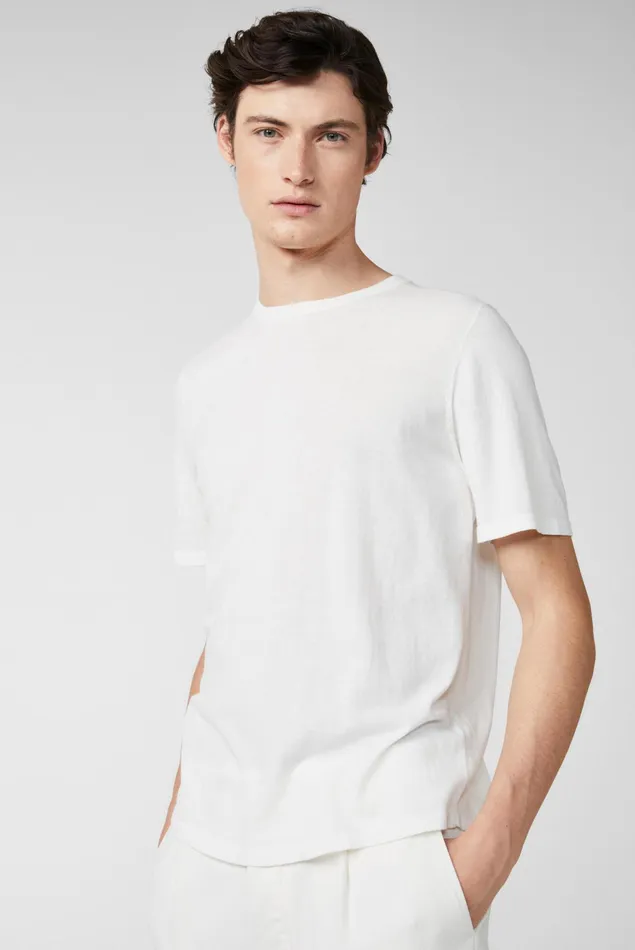 Van Laack TShirts Men Knittted Air Cotton TShirt White
