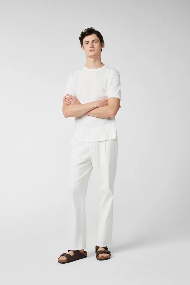 Van Laack TShirts Men Knittted Air Cotton TShirt White Van Laack TShirts Men Knittted Air Cotton TShirt White