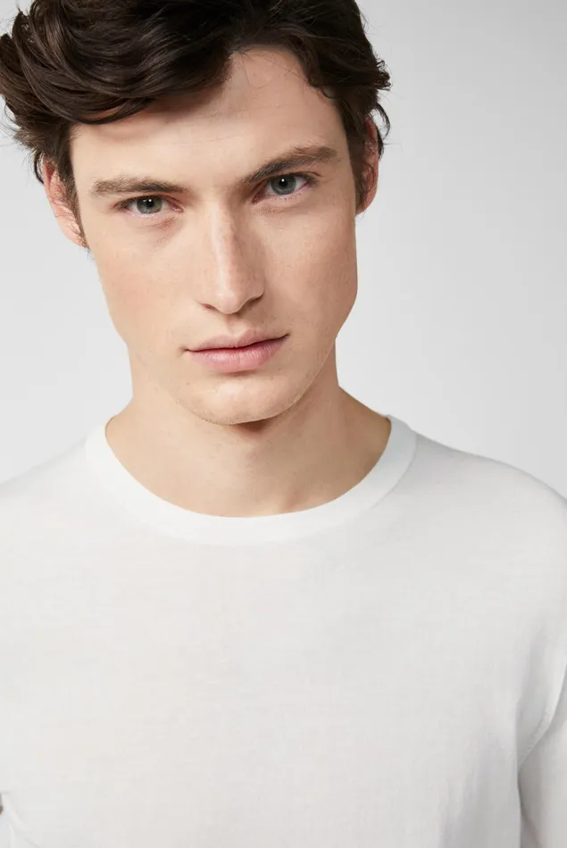Van Laack TShirts Men Knittted Air Cotton TShirt White Van Laack TShirts Men Knittted Air Cotton TShirt White