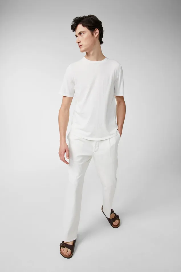 Van Laack TShirts Men Knittted Air Cotton TShirt White Van Laack TShirts Men Knittted Air Cotton TShirt White