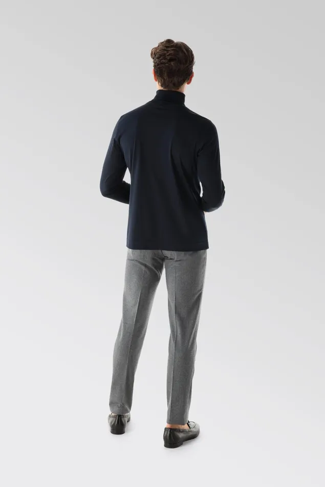 Van Laack TShirts Men Swiss Cotton Jersey Turtleneck Shirt Navy Van Laack TShirts Men Swiss Cotton Jersey Turtleneck Shirt Navy