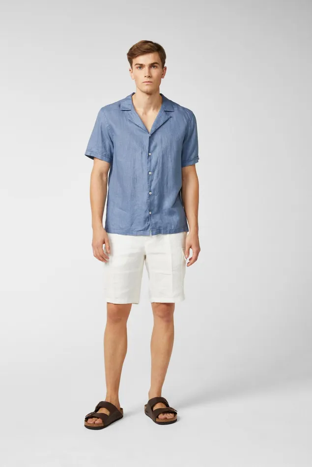 Van Laack TailorFit Shirts Men Super Soft Linen Bowlingshirt Blue Van Laack TailorFit Shirts Men Super Soft Linen Bowlingshirt Blue
