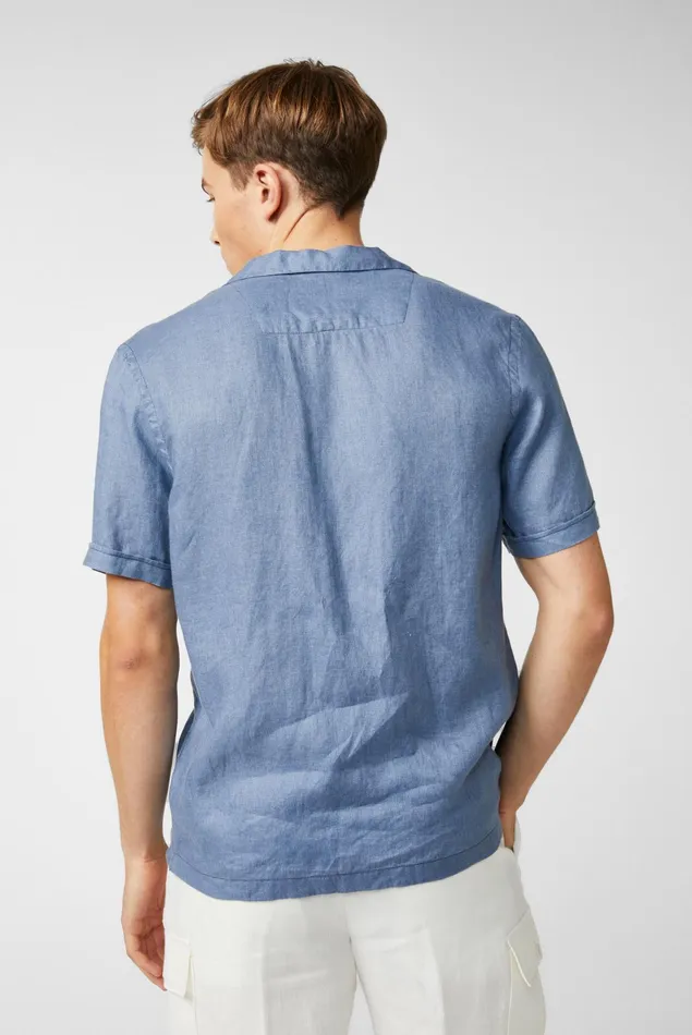 Van Laack TailorFit Shirts Men Super Soft Linen Bowlingshirt Blue Van Laack TailorFit Shirts Men Super Soft Linen Bowlingshirt Blue