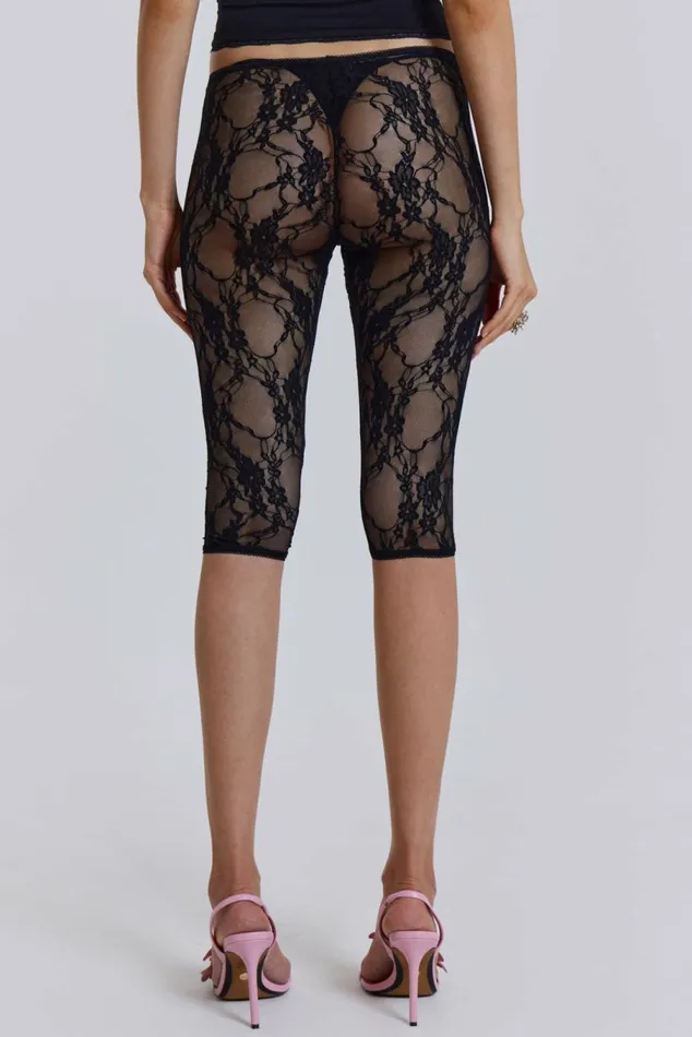 Venice Lace Pedal Pushers Black Women Jaded London Shorts and Jorts