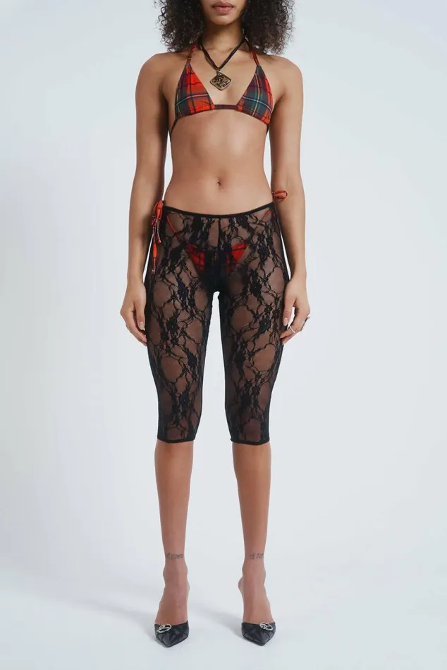 Venice Lace Pedal Pushers Black Women Jaded London Shorts and Jorts