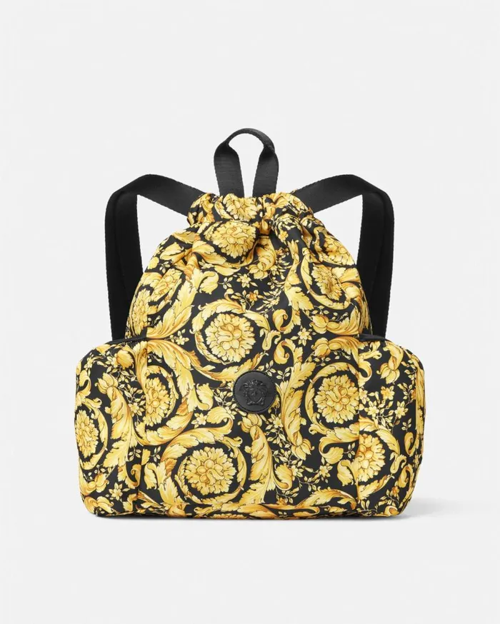 Versace Accessories Barocco Kids Drawstring Backpack Black 8211 Children
