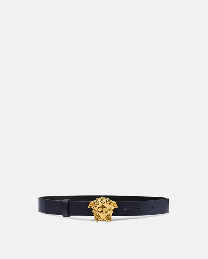 Versace Accessories La Medusa Kids Leather Belt 25 Cm Blue 8211 Children