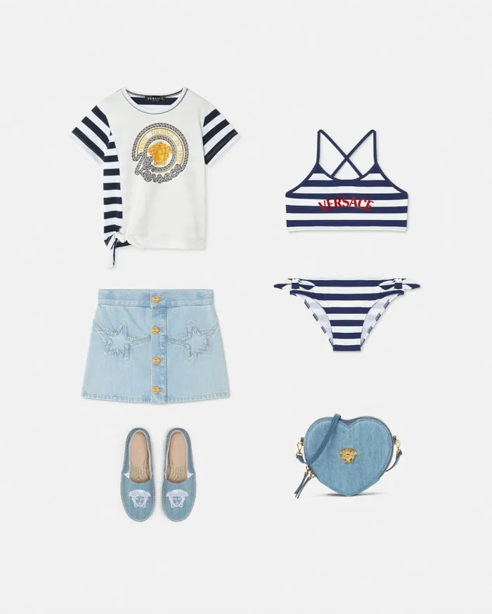 Versace Beachwear Nautical Stripe Kids Bikini Set White 8211 Children Versace Beachwear Nautical Stripe Kids Bikini Set White 8211 Children