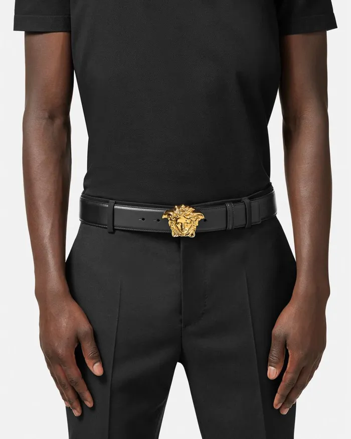 Versace Belts La Medusa Leather Belt 4 Cm Black 8211 Men Versace Belts La Medusa Leather Belt 4 Cm Black 8211 Men