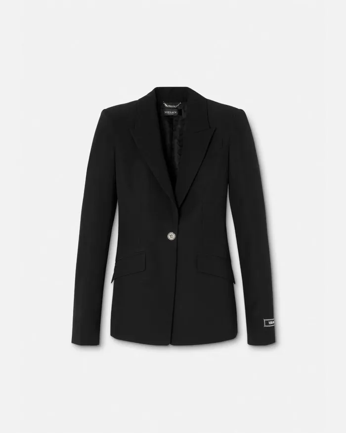 Versace Blazer and Jackets Wool SingleBreasted Blazer Black 8211 Women