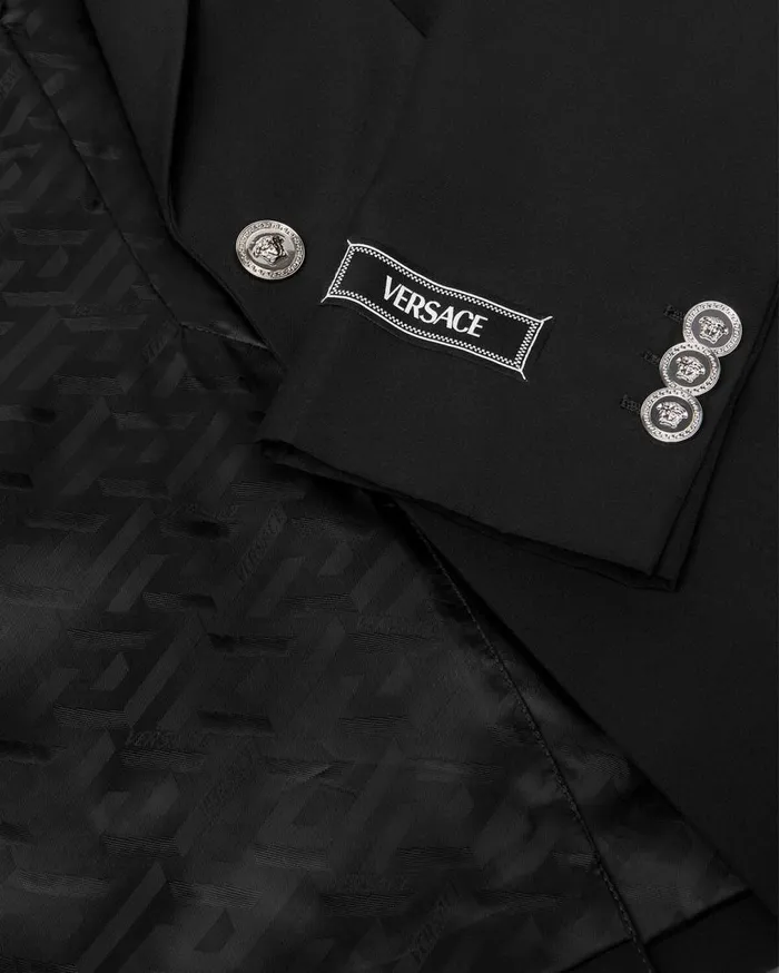 Versace Blazer and Jackets Wool SingleBreasted Blazer Black 8211 Women Versace Blazer and Jackets Wool SingleBreasted Blazer Black 8211 Women