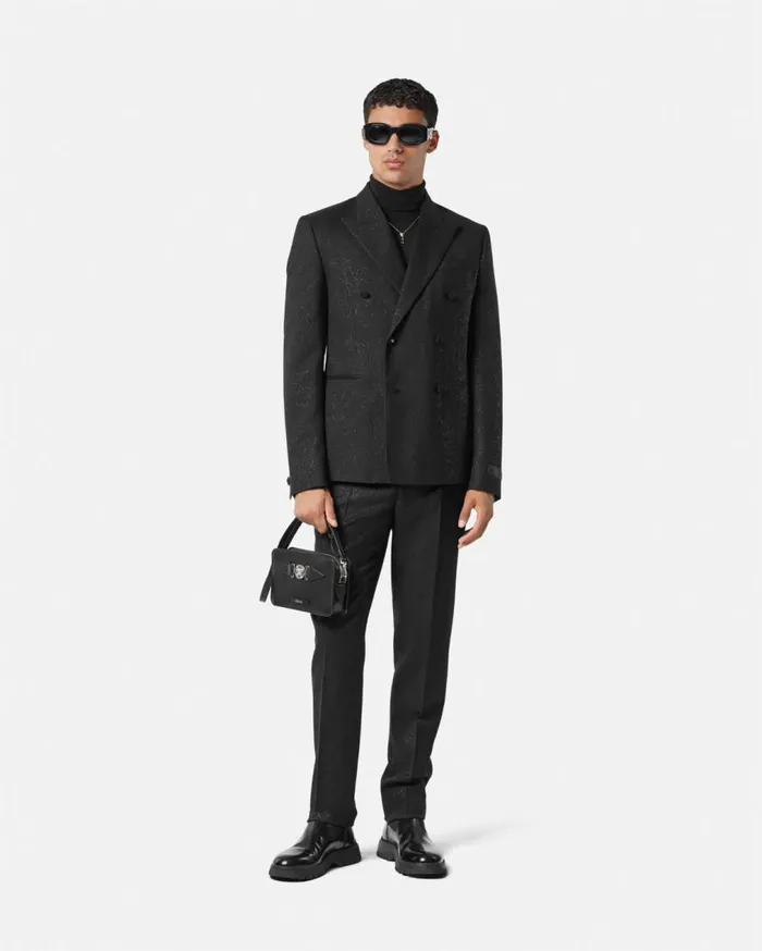 Versace Blazers and Suits Barocco Lurex DoubleBreasted Blazer Black 8211 Men Versace Blazers and Suits Barocco Lurex DoubleBreasted Blazer Black 8211 Men