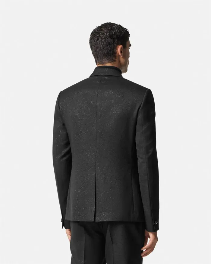 Versace Blazers and Suits Barocco Lurex DoubleBreasted Blazer Black 8211 Men Versace Blazers and Suits Barocco Lurex DoubleBreasted Blazer Black 8211 Men