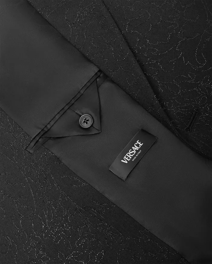 Versace Blazers and Suits Barocco Lurex DoubleBreasted Blazer Black 8211 Men Versace Blazers and Suits Barocco Lurex DoubleBreasted Blazer Black 8211 Men