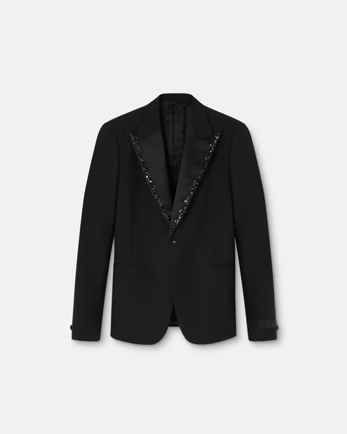 Versace Blazers and Suits Embellished SingleBreasted Blazer Black 8211 Men