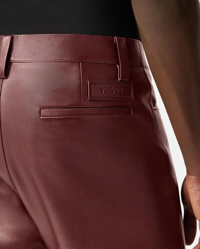 Versace Blazers and Suits Flared Leather Pants Burgundy 8211 Men Versace Blazers and Suits Flared Leather Pants Burgundy 8211 Men