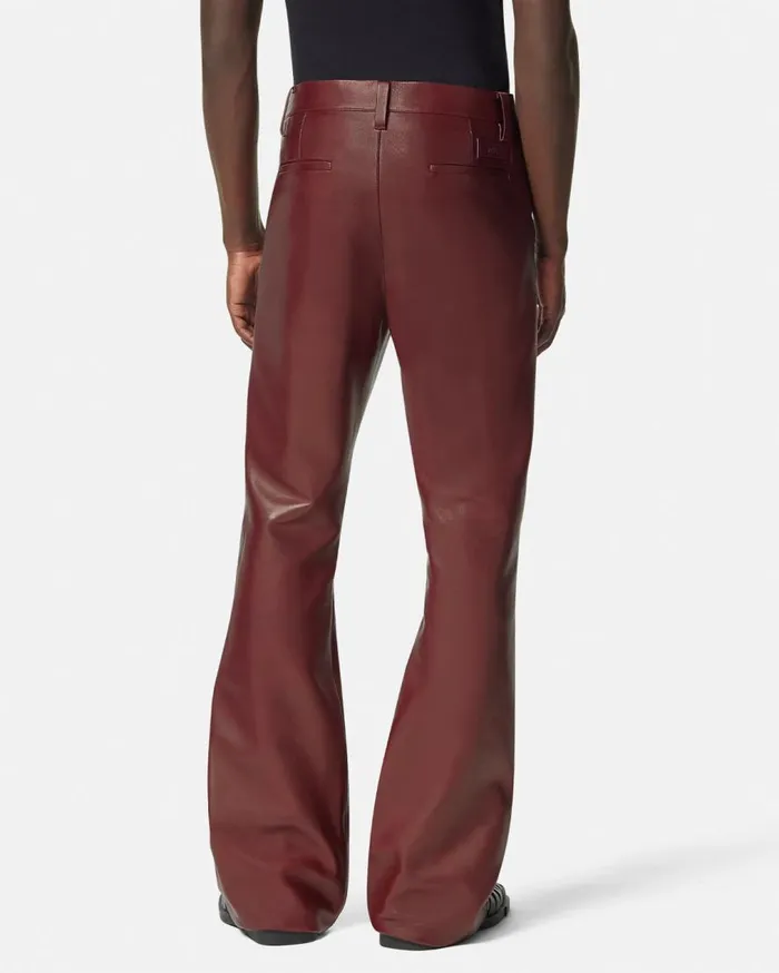Versace Blazers and Suits Flared Leather Pants Burgundy 8211 Men Versace Blazers and Suits Flared Leather Pants Burgundy 8211 Men