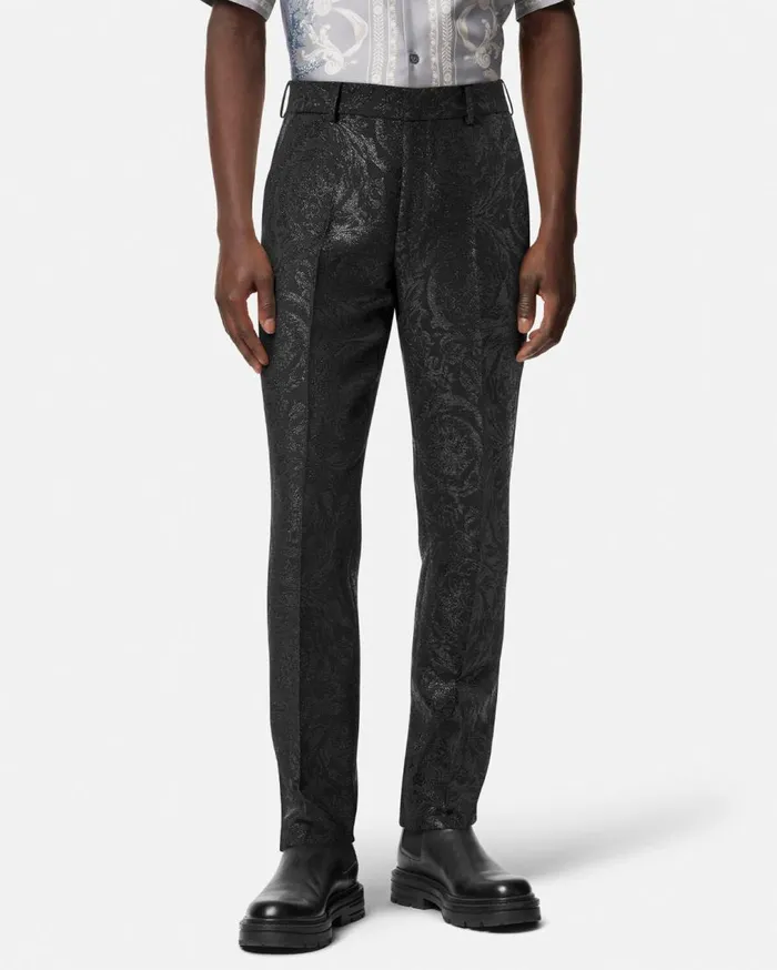 Versace Blazers and Suits WoolBlend Formal Pants Black 8211 Men Versace Blazers and Suits WoolBlend Formal Pants Black 8211 Men