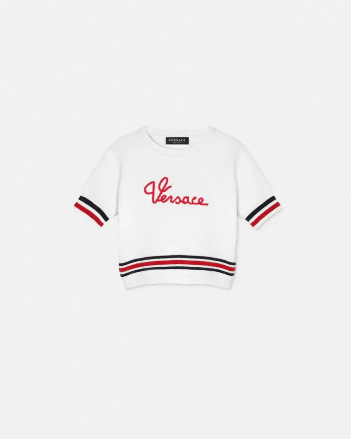 Versace Clothing Versace Nautical Logo Kids Sweater White 8211 Children