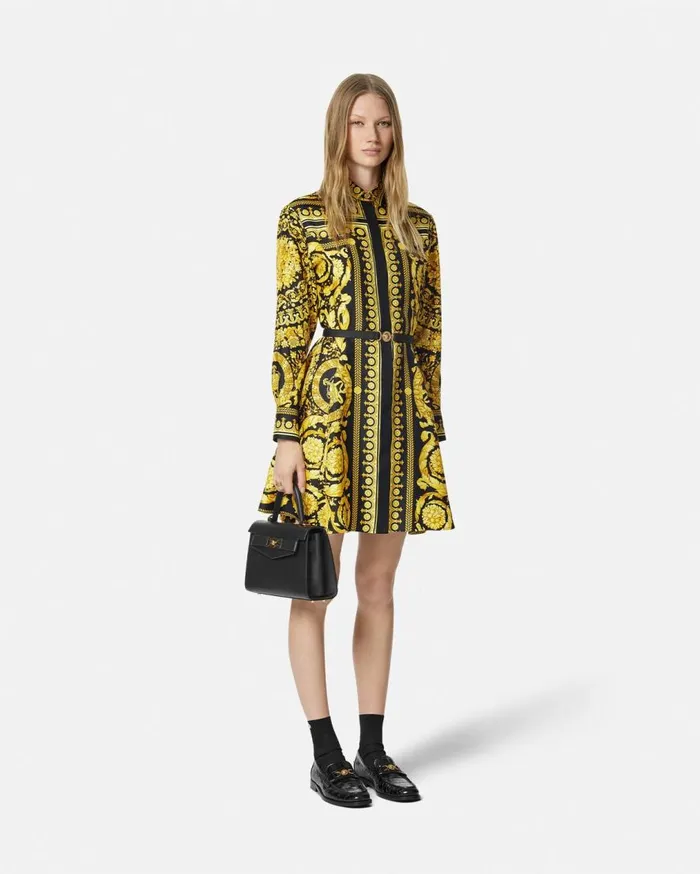 Versace Dresses Barocco Silk Shirt Mini Dress Blackprint 8211 Women Versace Dresses Barocco Silk Shirt Mini Dress Blackprint 8211 Women
