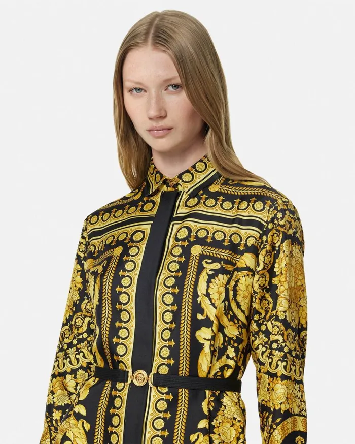 Versace Dresses Barocco Silk Shirt Mini Dress Blackprint 8211 Women Versace Dresses Barocco Silk Shirt Mini Dress Blackprint 8211 Women