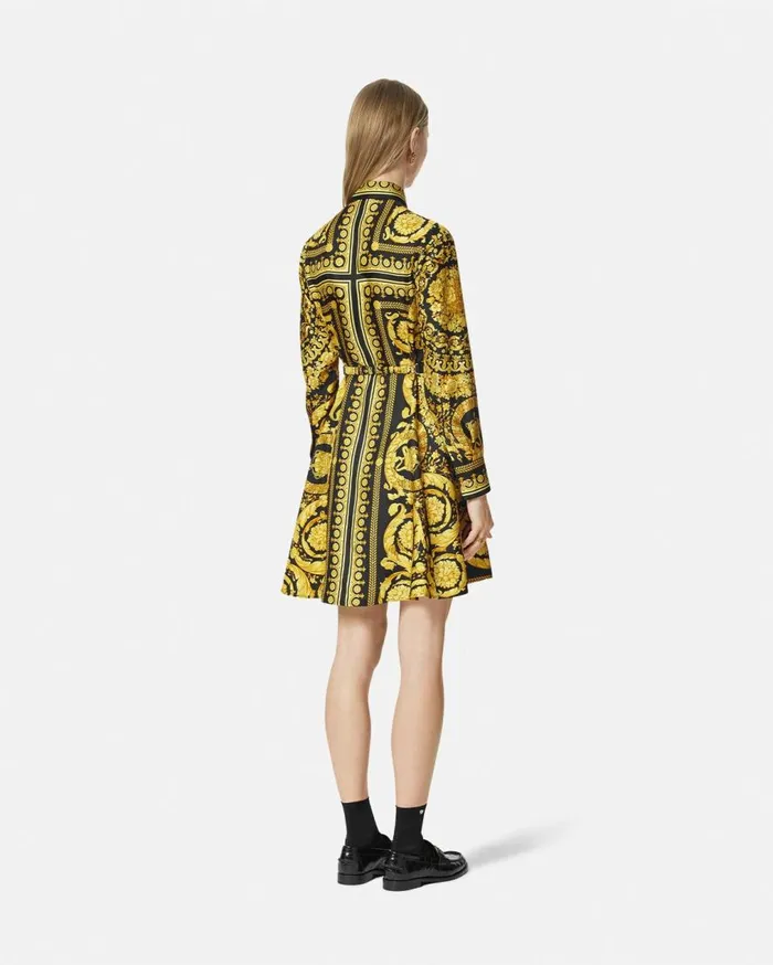 Versace Dresses Barocco Silk Shirt Mini Dress Blackprint 8211 Women Versace Dresses Barocco Silk Shirt Mini Dress Blackprint 8211 Women