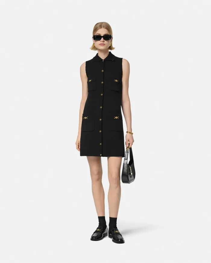 Versace Dresses CashmereBlend Shift Knit Mini Dress Black 8211 Women Versace Dresses CashmereBlend Shift Knit Mini Dress Black 8211 Women