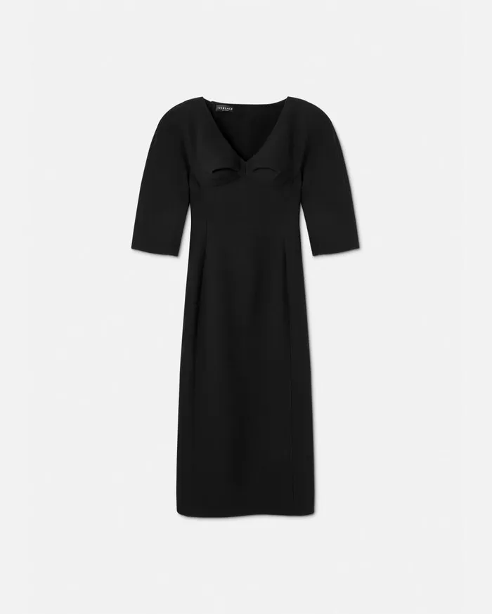 Versace Dresses Folded Midi Dress Black 8211 Women