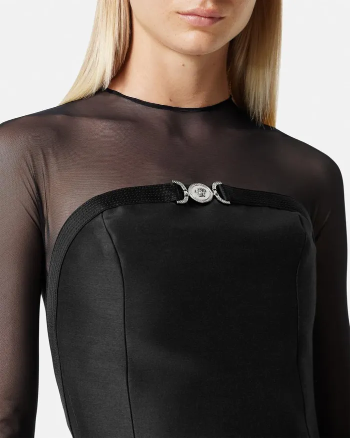 Versace Dresses Medusa 03995 Folded Mini Dress Black 8211 Women Versace Dresses Medusa 03995 Folded Mini Dress Black 8211 Women