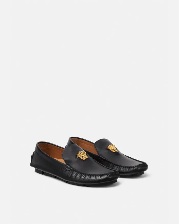 Versace Drivers La Medusa Driver Shoes Blackgold 8211 Men Versace Drivers La Medusa Driver Shoes Blackgold 8211 Men