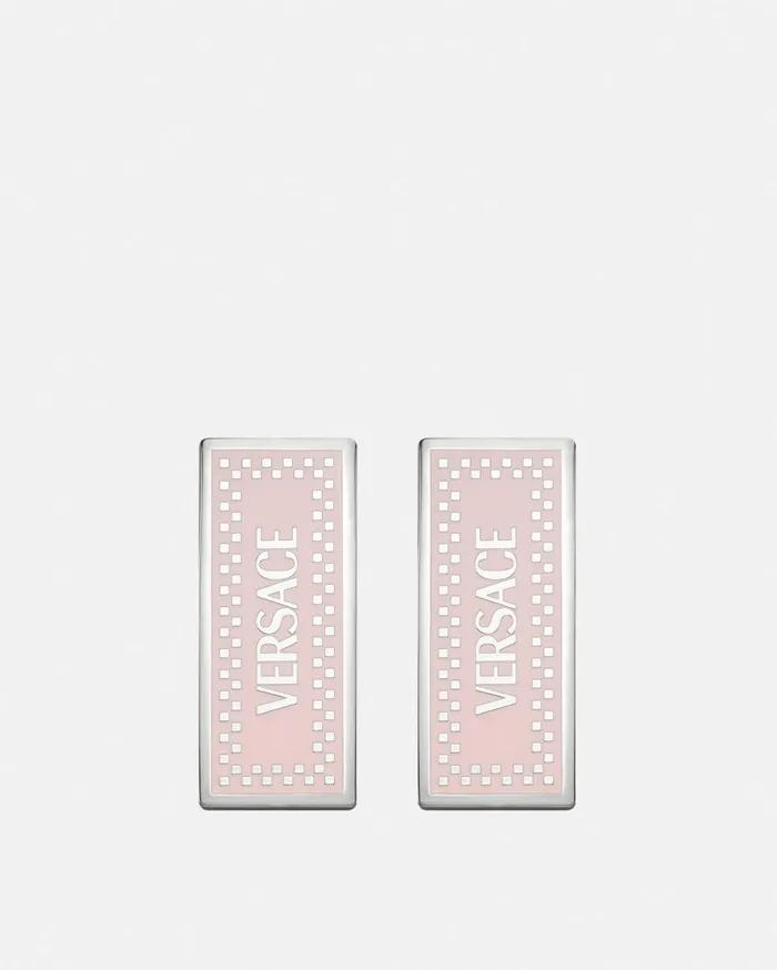 Versace Earrings 90s Vintage Logo Earrings Silver 8211 Women