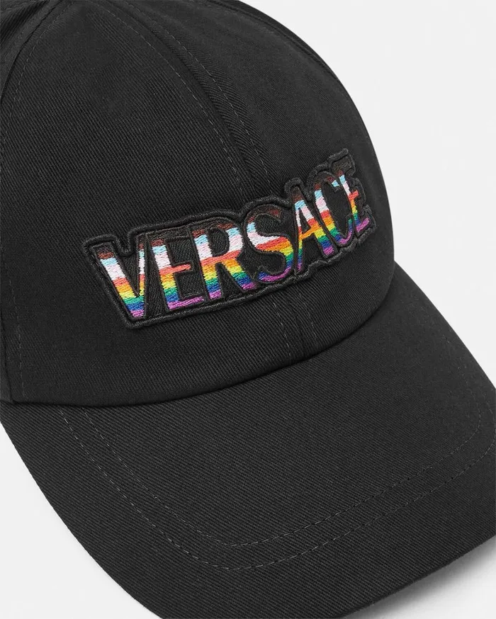 Versace Hats and Caps Pride Embroidered Logo Baseball Cap Black 8211 WomenMen Versace Hats and Caps Pride Embroidered Logo Baseball Cap Black 8211 WomenMen