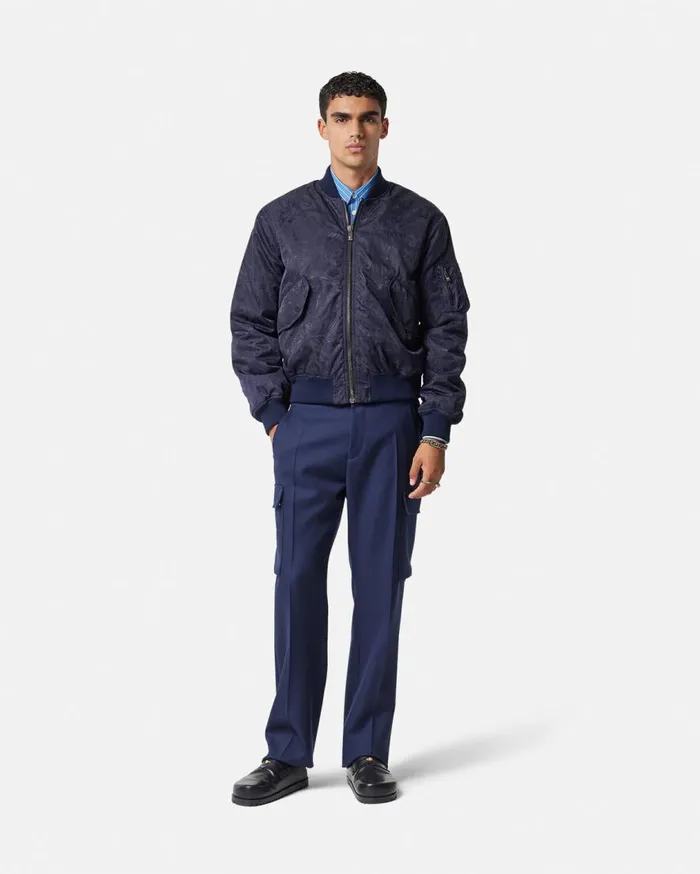 Versace Jackets and Coats Barocco Jacquard Bomber Jacket Blue 8211 Men Versace Jackets and Coats Barocco Jacquard Bomber Jacket Blue 8211 Men
