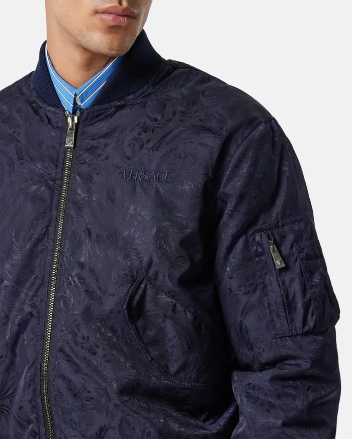 Versace Jackets and Coats Barocco Jacquard Bomber Jacket Blue 8211 Men Versace Jackets and Coats Barocco Jacquard Bomber Jacket Blue 8211 Men