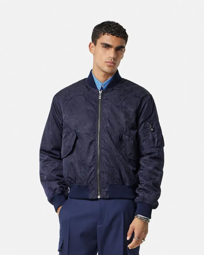 Versace Jackets and Coats Barocco Jacquard Bomber Jacket Blue 8211 Men Versace Jackets and Coats Barocco Jacquard Bomber Jacket Blue 8211 Men