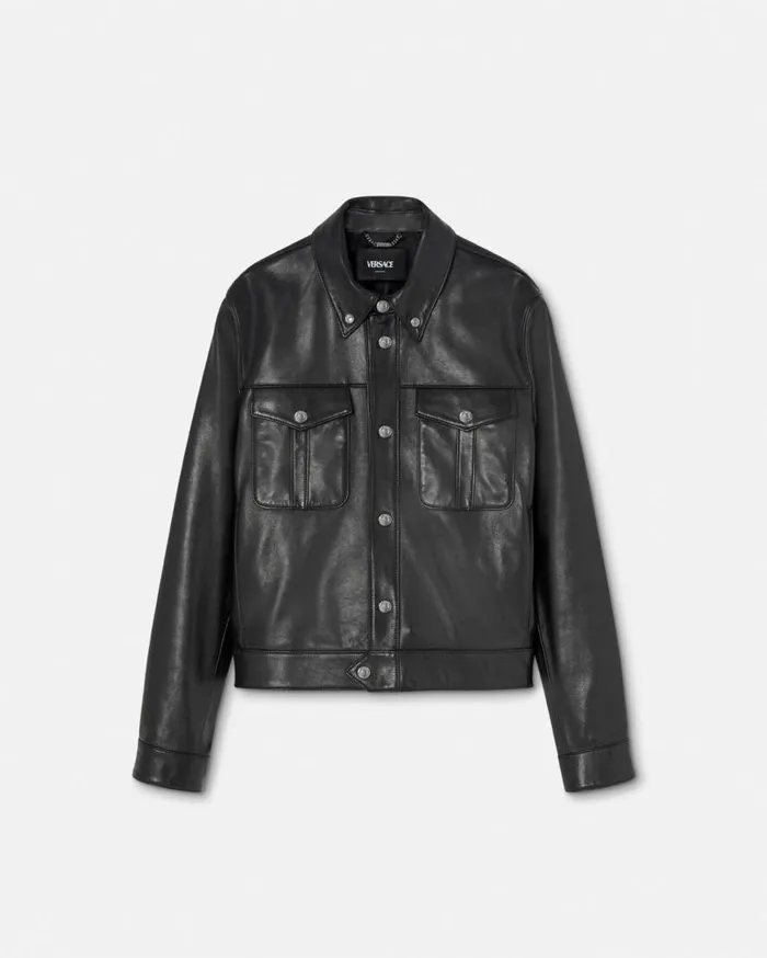 Versace Jackets and Coats Leather Blouson Jacket Black 8211 Men