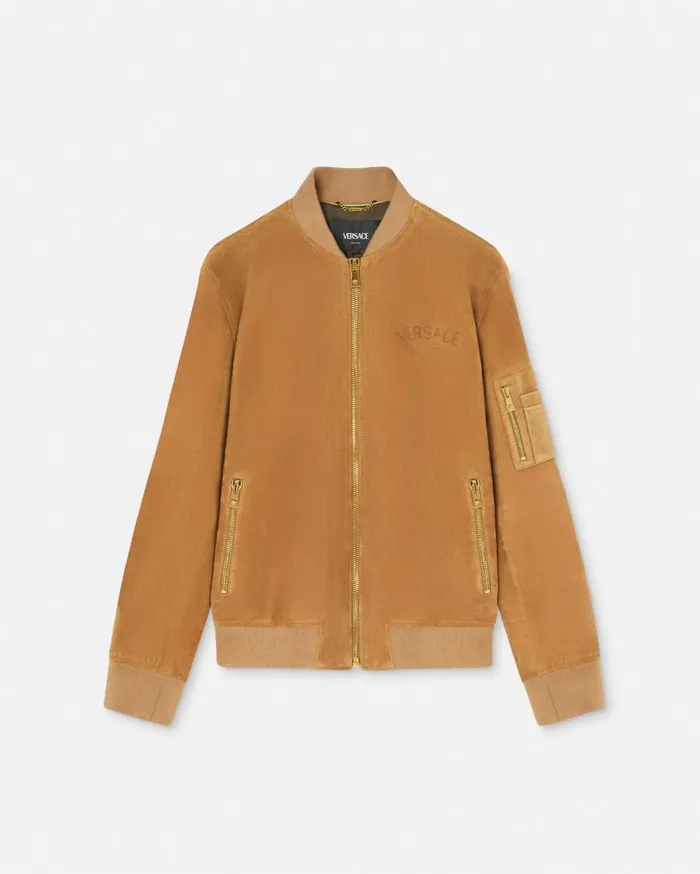 Versace Jackets and Coats Suede Bomber Jacket Brown 8211 Men