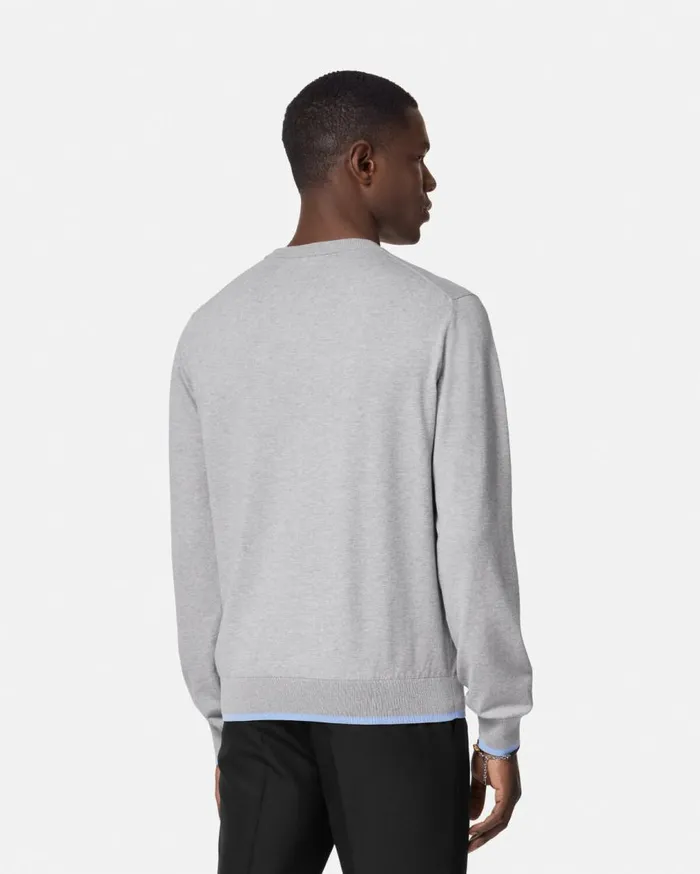 Versace Knitwear Embroidered Shell Blasone Sweater Gray 8211 Men Versace Knitwear Embroidered Shell Blasone Sweater Gray 8211 Men