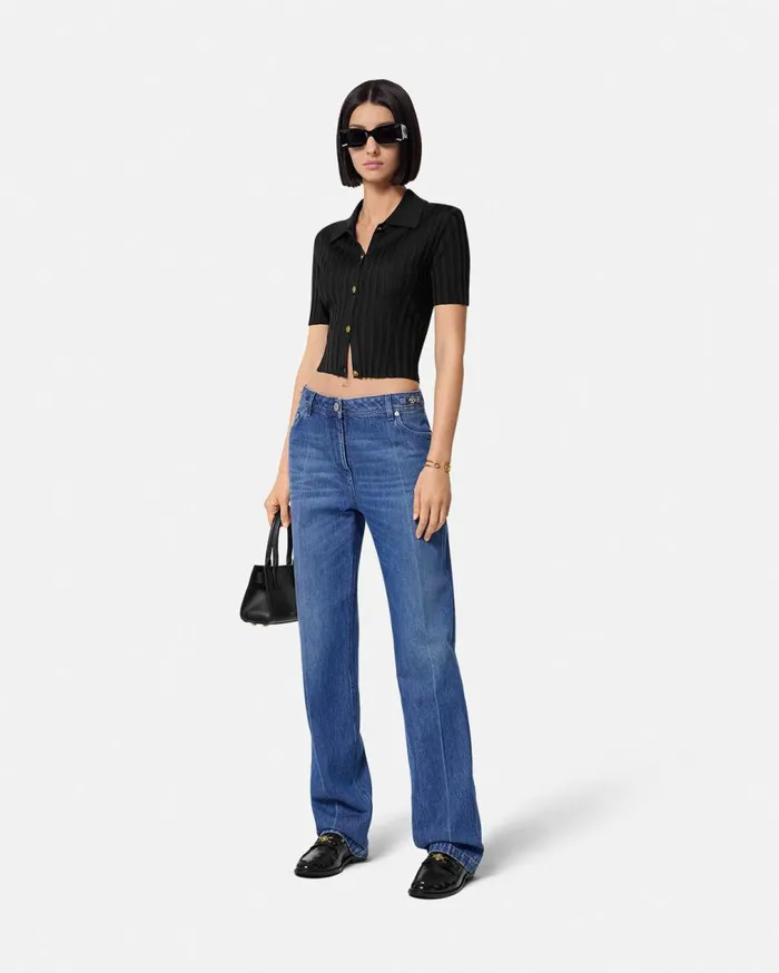 Versace Knitwear Knit Shirt Black 8211 Women Versace Knitwear Knit Shirt Black 8211 Women