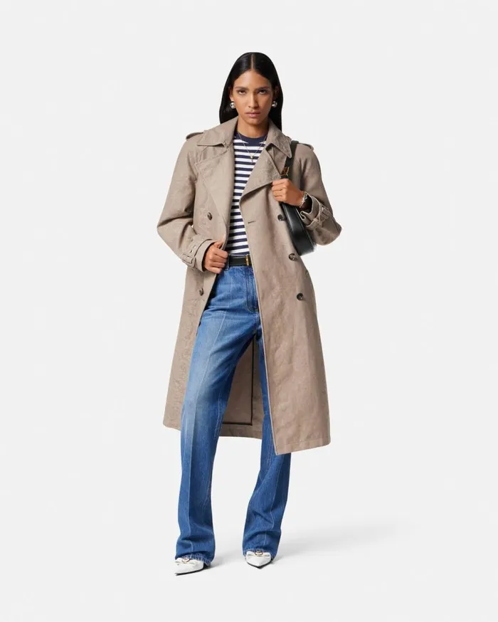 Versace Outerwear and Coats Barocco Jacquard Trench Coat Beige 8211 Women Versace Outerwear and Coats Barocco Jacquard Trench Coat Beige 8211 Women
