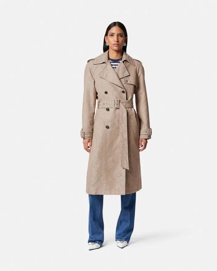 Versace Outerwear and Coats Barocco Jacquard Trench Coat Beige 8211 Women Versace Outerwear and Coats Barocco Jacquard Trench Coat Beige 8211 Women