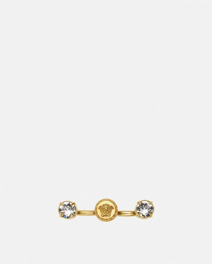 Versace Rings Crystal Medusa Round Cuff Ring Gold 8211 Women